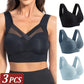 3Pcs Plus Size Seamless Wireless Sport Bras
